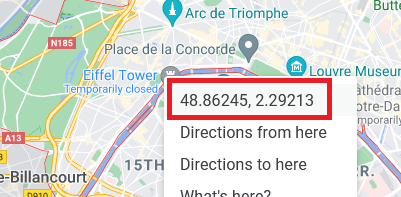 Coordenadas en Google Maps