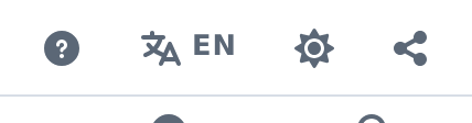 Controls on the right of the top bar