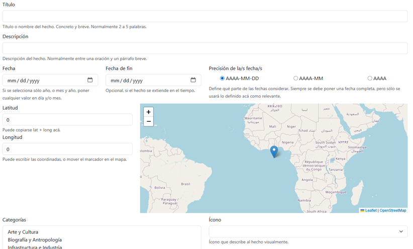 Vista general del formulario